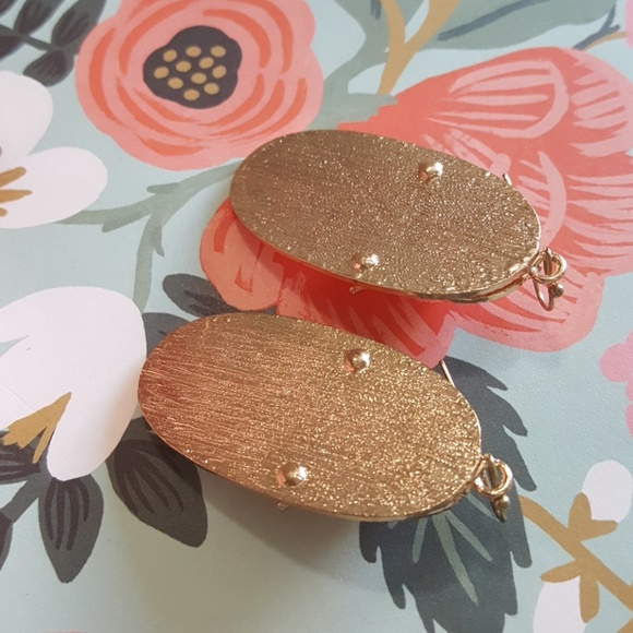 Yellow Oval Drop Earrings Boho - Picture 7 of 7